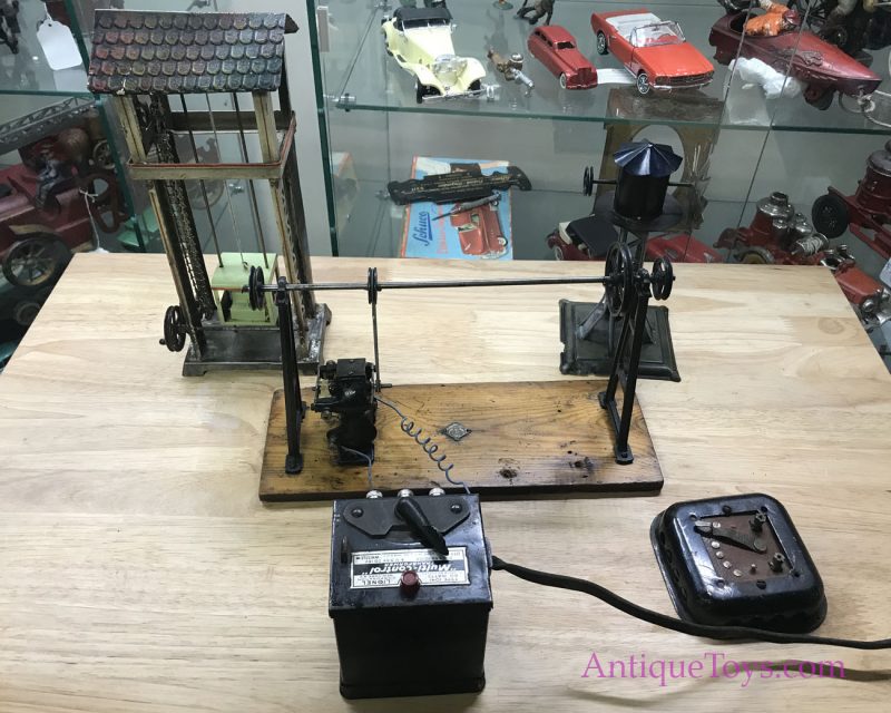 Ernst Plank Tin Elevator Toy with Bing Transmission, Carette Windmill and Motor for Sale <FONT COLOR="ff000 ">*SOLD*</font> - Image 10