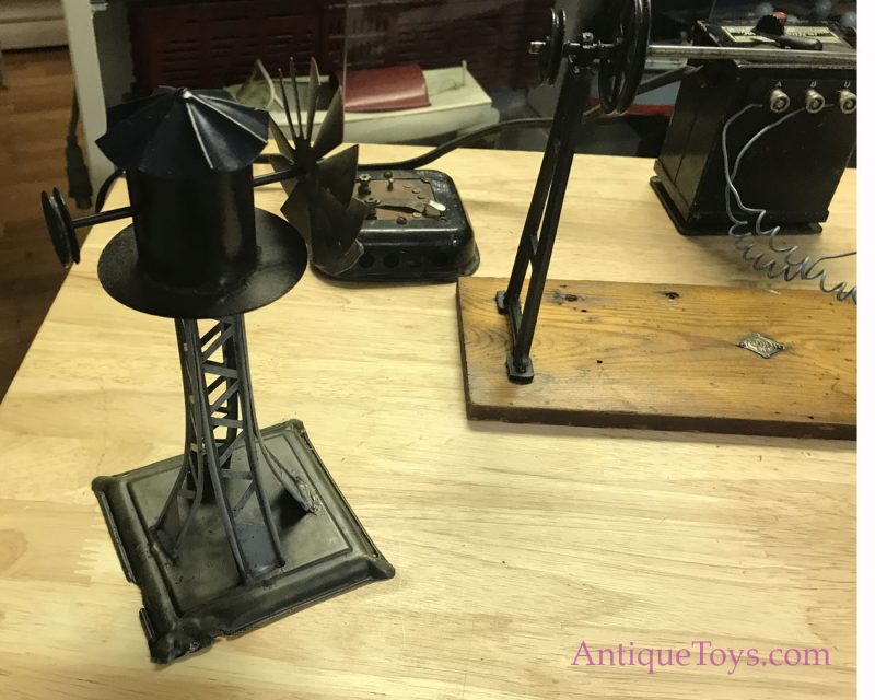 Ernst Plank Tin Elevator Toy with Bing Transmission, Carette Windmill and Motor for Sale <FONT COLOR="ff000 ">*SOLD*</font> - Image 3