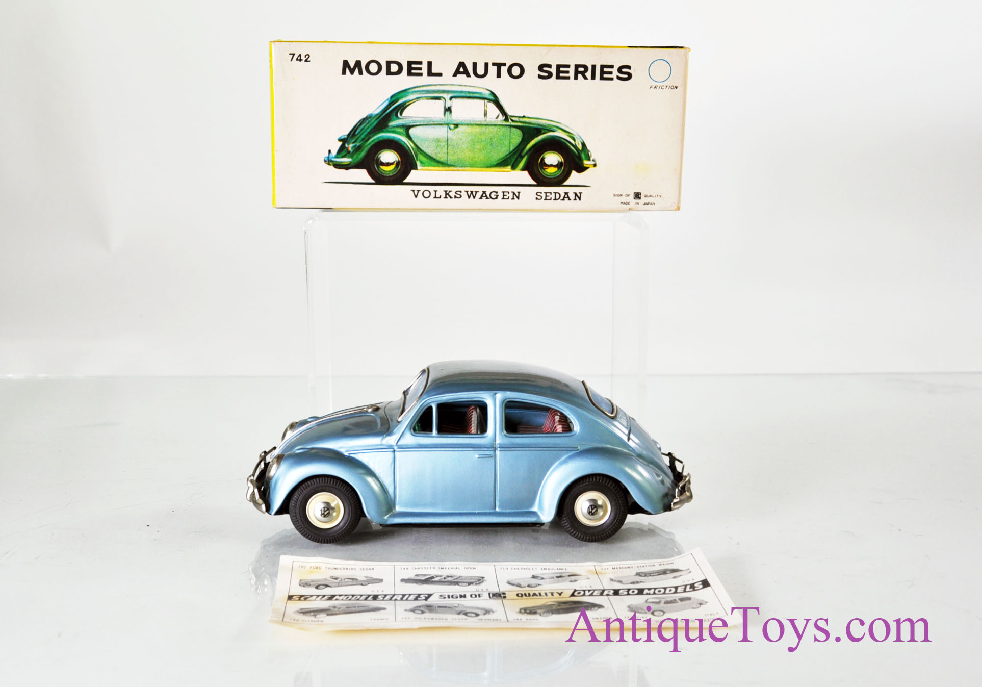 Details about   MF146 Yellow Sedan Voiture Beetle Car Friction Powered Retro Tin Toy w/Box 