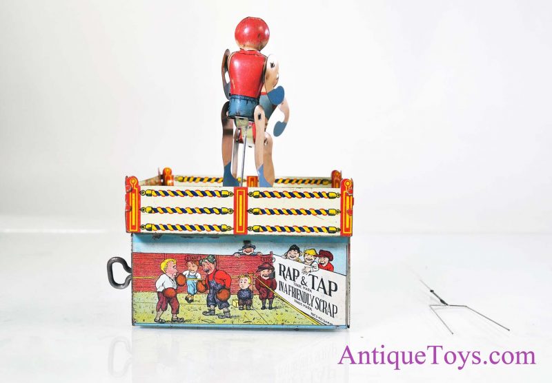 Unique Art Manufacturing Company Rap & Tap in a Friendly Scrap Tin Litho Windup Toy Boxers for Sale <FONT COLOR="ff000 ">*SOLD*</font> - Image 5