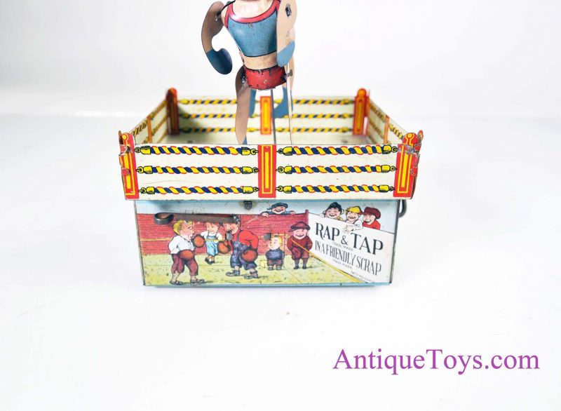 Unique Art Manufacturing Company Rap & Tap in a Friendly Scrap Tin Litho Windup Toy Boxers for Sale <FONT COLOR="ff000 ">*SOLD*</font> - Image 6