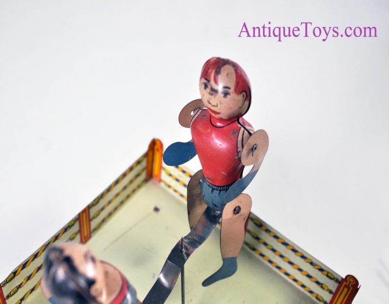 Unique Art Manufacturing Company Rap & Tap in a Friendly Scrap Tin Litho Windup Toy Boxers for Sale <FONT COLOR="ff000 ">*SOLD*</font> - Image 9