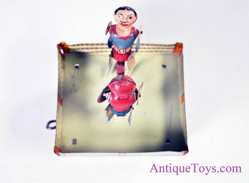 Unique Art Manufacturing Company Rap & Tap in a Friendly Scrap Tin Litho Windup Toy Boxers for Sale <FONT COLOR="ff000 ">*SOLD*</font> - Image 7
