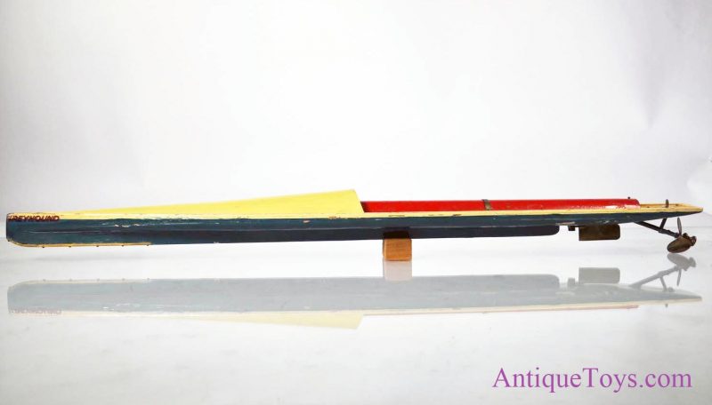 30” Hobbies-Bowman Speedboat “Greyhound” in Original Box, Wooden Toy Boat England for Sale <FONT COLOR="ff000 ">*SOLD*</font> - Image 2