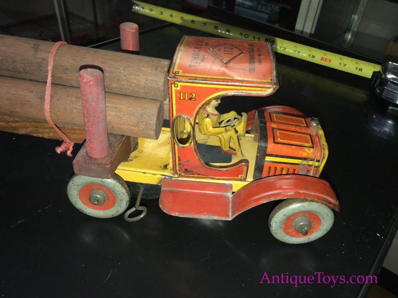 Ferdinand Strauss Timber Truck Tin Windup <FONT COLOR="ff000 ">*SOLD*</font> - Image 13