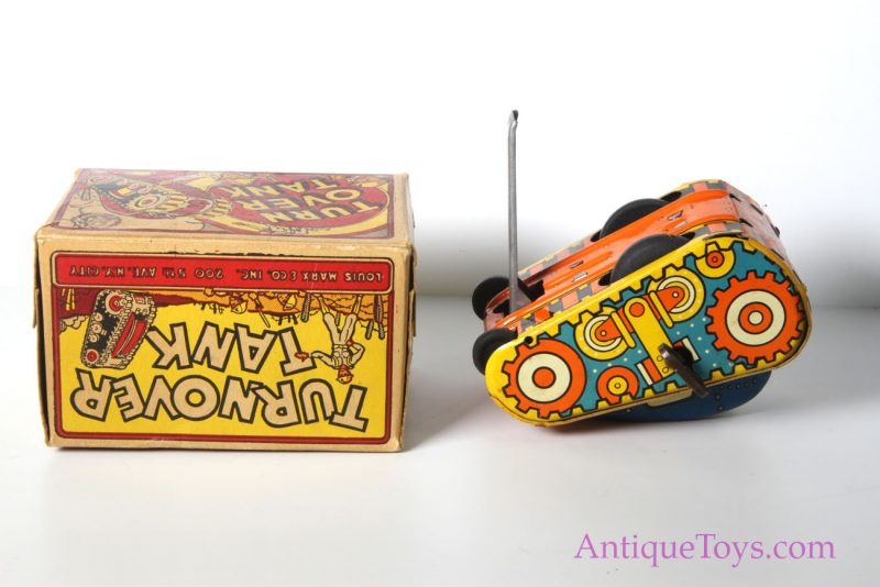 Marx Rare Vintage ca. 1930’s Lithographed Tin Windup "Turnover Tank" with Box <FONT COLOR="ff000 ">*SOLD*</font> - Image 7
