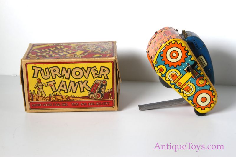 Marx Rare Vintage ca. 1930’s Lithographed Tin Windup "Turnover Tank" with Box <FONT COLOR="ff000 ">*SOLD*</font>