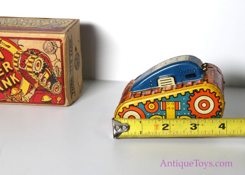 Marx Rare Vintage ca. 1930’s Lithographed Tin Windup "Turnover Tank" with Box <FONT COLOR="ff000 ">*SOLD*</font> - Image 4