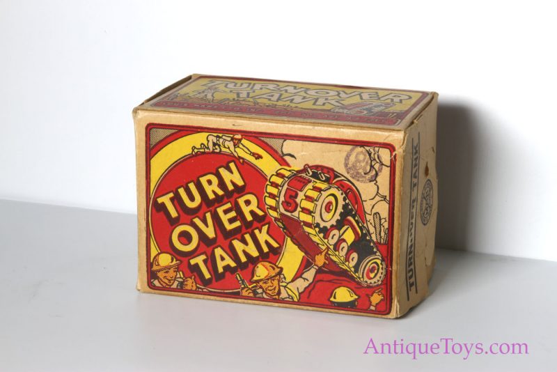Marx Rare Vintage ca. 1930’s Lithographed Tin Windup "Turnover Tank" with Box <FONT COLOR="ff000 ">*SOLD*</font> - Image 3