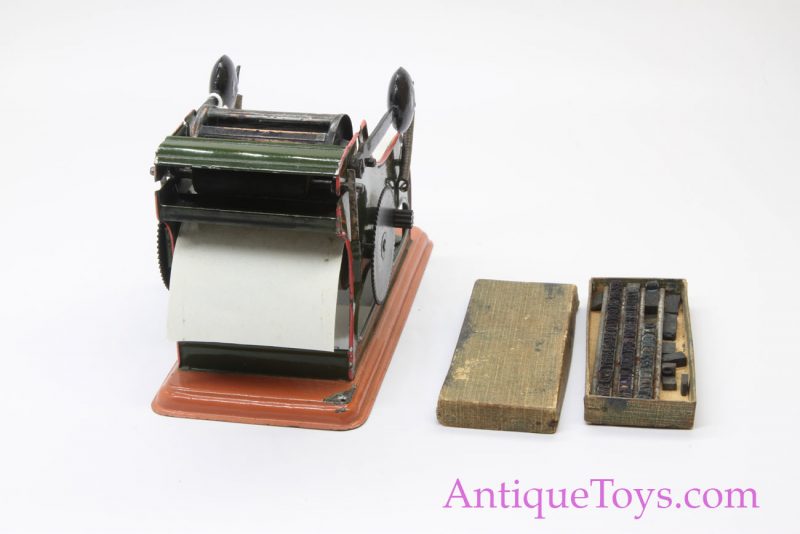 Bing of Germany Tin Printing Press from Germany circa 1909 with Type *Antique Toys E-Museum* - Image 3