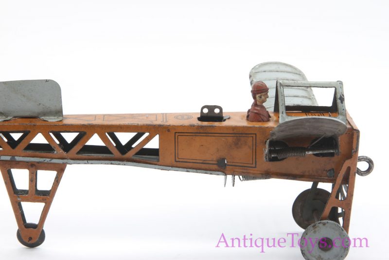 Blériot Airplane Tin Windup by Oro (made by Fritz Reil or R&Co. of Brandenburg) for Sale <FONT COLOR="ff000 ">*SOLD*</font> - Image 13