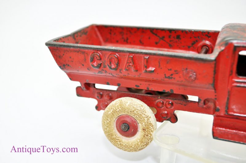 Antique Kenton Red Cast Iron Coal Truck Rubber Tires with Shovel Toy <FONT COLOR="ff000 ">*SOLD*</font> - Image 8