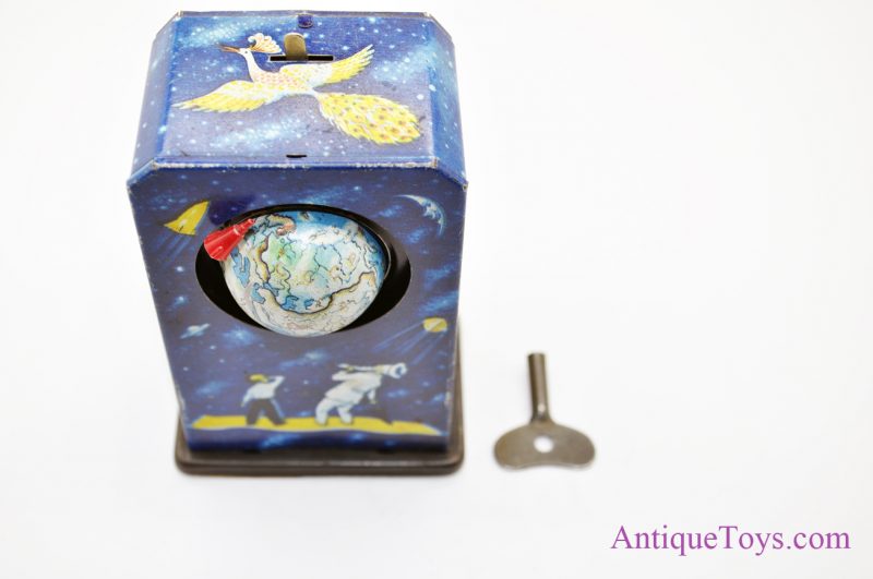 Vintage 1950’s Russian USSR Soviet Union Detskiy Mir Sputnik Mechanical Space Tin Litho Windup Toy <FONT COLOR="ff000 ">*SOLD*</font> - Image 2