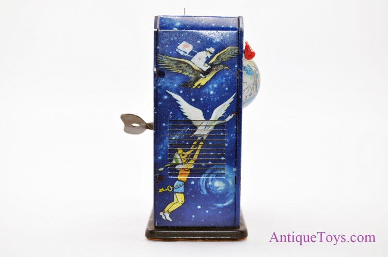 Vintage 1950’s Russian USSR Soviet Union Detskiy Mir Sputnik Mechanical Space Tin Litho Windup Toy <FONT COLOR="ff000 ">*SOLD*</font> - Image 4