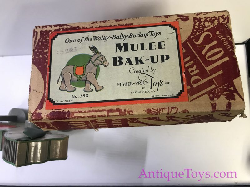 Fisher Price Mulee Bak-Up Wooden Windup Vintage Toy #350 <FONT COLOR="ff000 ">*SOLD*</font> - Image 5