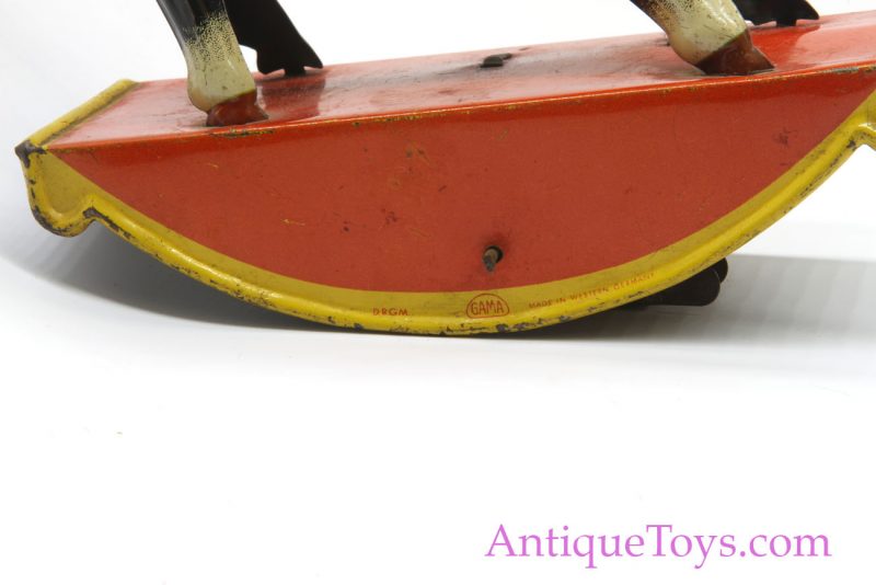 Gama Toys Tin Lithographed Windup Clown on Rocking Horse *SOLD* - Image 7