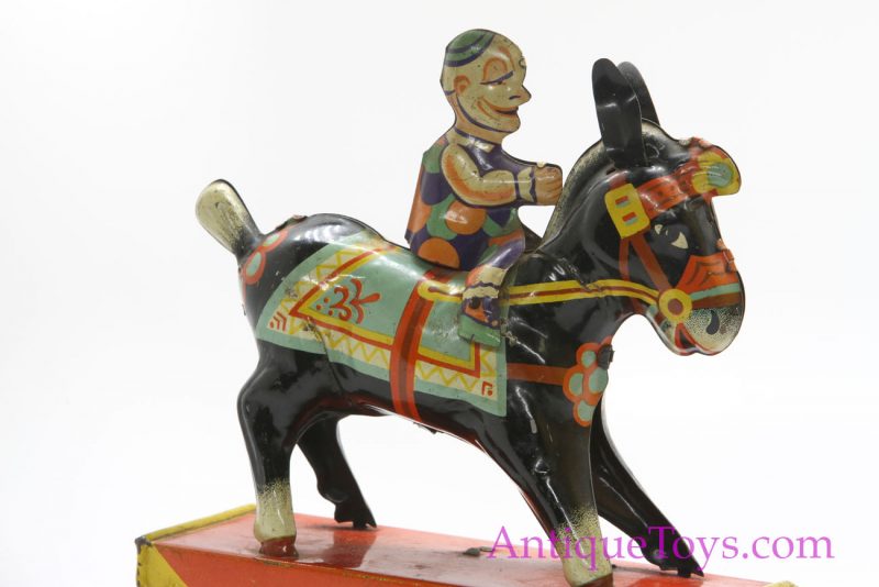 Gama Toys Tin Lithographed Windup Clown on Rocking Horse *SOLD* - Image 5