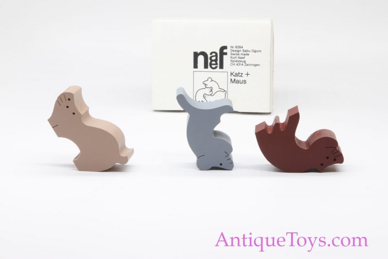 Kat N Mouse Naf New Swiss Wood Toy, Handmade in Box *Antique Toys E-Museum* - Image 8