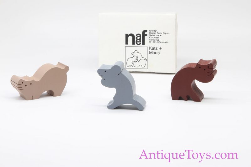 Kat N Mouse Naf New Swiss Wood Toy, Handmade in Box *Antique Toys E-Museum* - Image 7