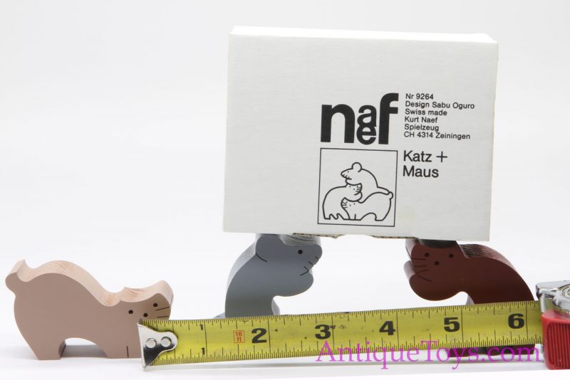 Kat N Mouse Naf New Swiss Wood Toy, Handmade in Box *Antique Toys E-Museum* - Image 6