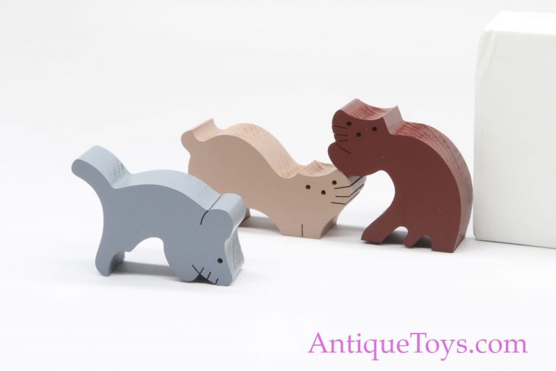 Kat N Mouse Naf New Swiss Wood Toy, Handmade in Box *Antique Toys E-Museum* - Image 2