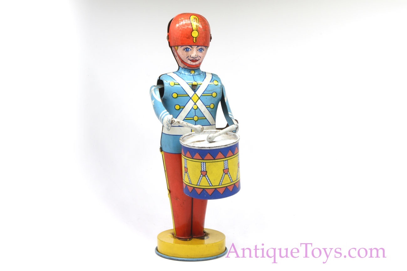 Tinplate Wind-Up Drumming Soldier Toy - Cartoon Drummer Figure For Kids, Home Decor, Office & Bar Collectible