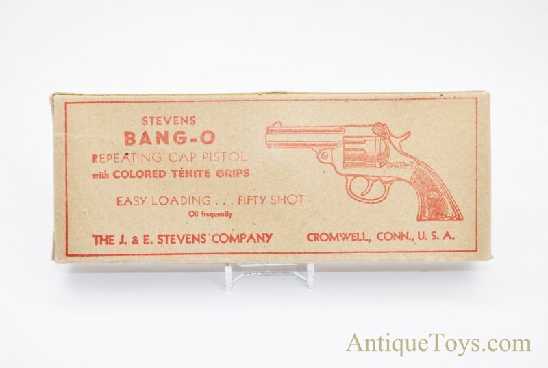 J.E. Stevens Company Bang-O Repeating Cap Pistol with Colored Tenite Grips Shoots 50 Caps for Sale - Image 15