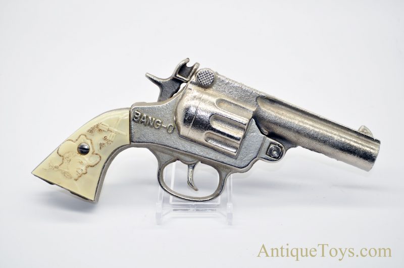 J.E. Stevens Company Bang-O Repeating Cap Pistol with Colored Tenite Grips Shoots 50 Caps for Sale - Image 2