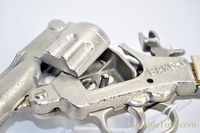 J.E. Stevens Company Bang-O Repeating Cap Pistol with Colored Tenite Grips Shoots 50 Caps for Sale - Image 9