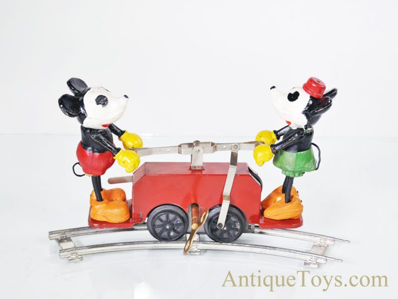 Lionel Walt Disney’s Mickey & Minnie Mouse Tin Windup Hand Car Train No. 1100 in Original Box <FONT COLOR="ff000 ">*SOLD*</font> - Image 3
