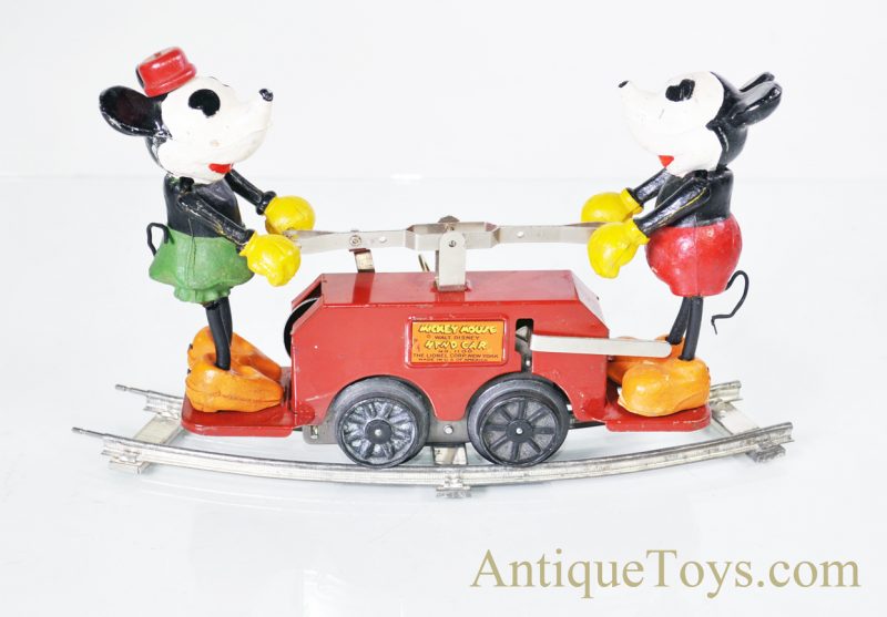 Lionel Walt Disney’s Mickey & Minnie Mouse Tin Windup Hand Car Train No. 1100 in Original Box <FONT COLOR="ff000 ">*SOLD*</font> - Image 2