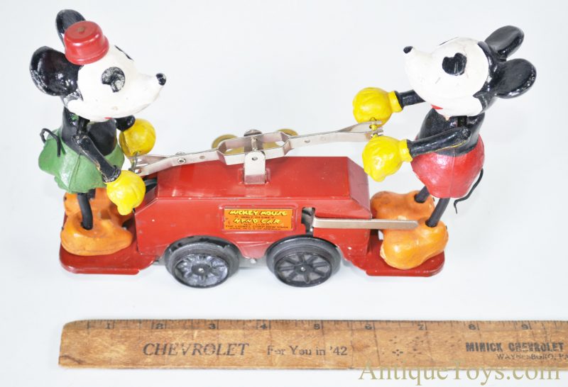 Lionel Walt Disney’s Mickey & Minnie Mouse Tin Windup Hand Car Train No. 1100 in Original Box <FONT COLOR="ff000 ">*SOLD*</font> - Image 4