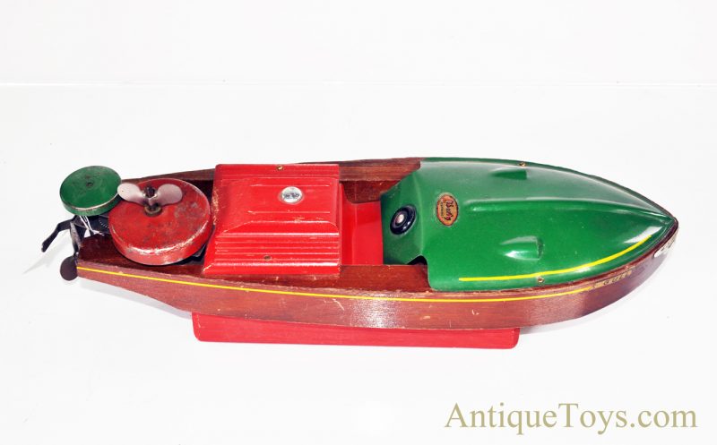 Rare Liberty Playthings Windup Wooden “Sea Gull” Speed Race Boat with Stand <FONT COLOR="ff000 ">*SOLD*</font>