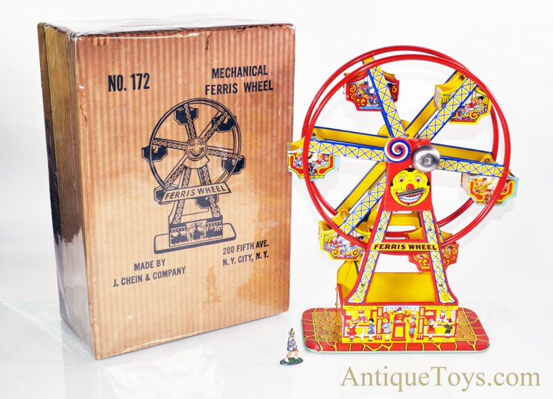 Rare Early 1930’s J. Chein Tin Litho Windup No. 172 “Hercules” Mechanical Ferris Wheel <FONT COLOR="ff000 ">*SOLD*</font>