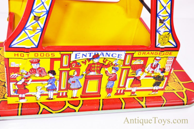Rare Early 1930’s J. Chein Tin Litho Windup No. 172 “Hercules” Mechanical Ferris Wheel <FONT COLOR="ff000 ">*SOLD*</font> - Image 4