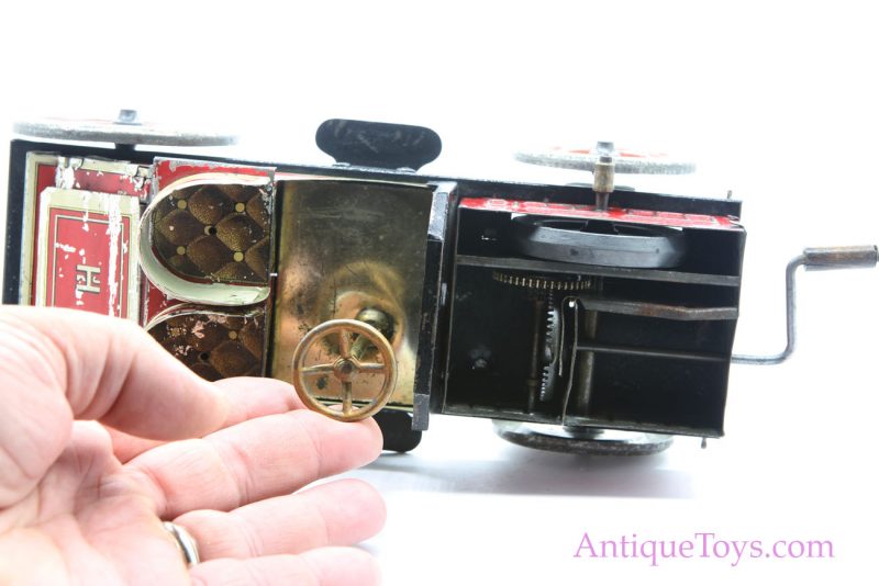 Antique German Hessmobil Fly Wheel Tin Litho Two Seat Tourer Race Car Toy <FONT COLOR="ff000 ">*SOLD*</font> - Image 11