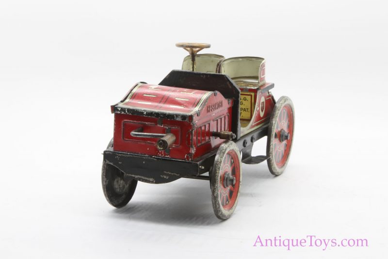 Antique German Hessmobil Fly Wheel Tin Litho Two Seat Tourer Race Car Toy <FONT COLOR="ff000 ">*SOLD*</font> - Image 8