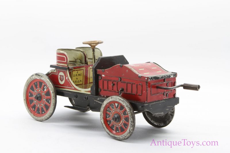 Antique German Hessmobil Fly Wheel Tin Litho Two Seat Tourer Race Car Toy <FONT COLOR="ff000 ">*SOLD*</font> - Image 7