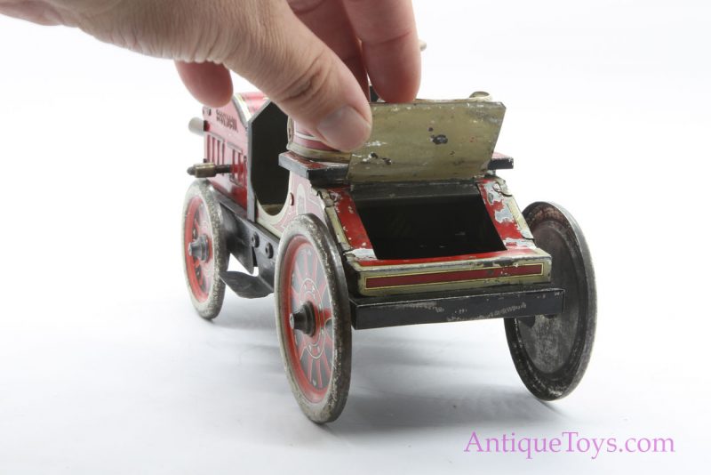 Antique German Hessmobil Fly Wheel Tin Litho Two Seat Tourer Race Car Toy <FONT COLOR="ff000 ">*SOLD*</font> - Image 6