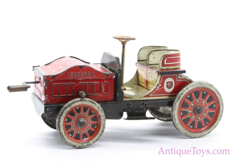 Antique German Hessmobil Fly Wheel Tin Litho Two Seat Tourer Race Car Toy <FONT COLOR="ff000 ">*SOLD*</font> - Image 5