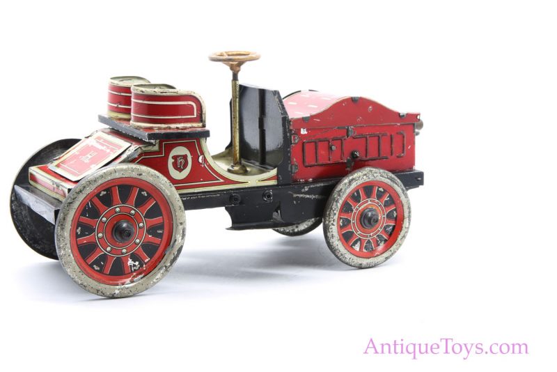 Antique German Hessmobil Fly Wheel Tin Litho Two Seat Tourer Race Car Toy <FONT COLOR="ff000 ">*SOLD*</font> - Image 4