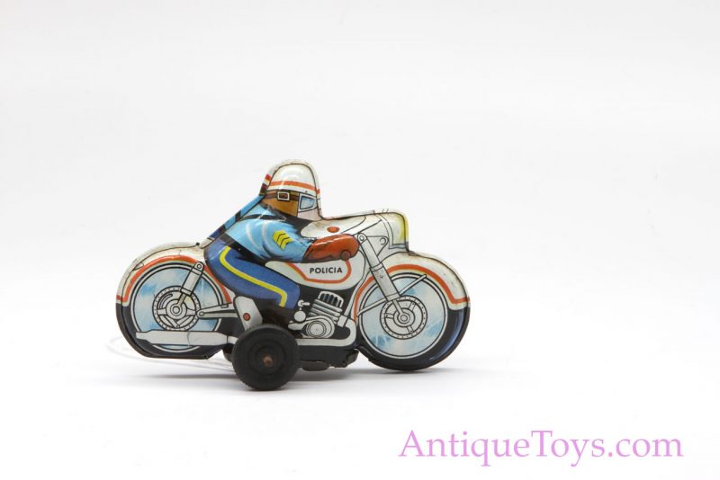POLICIA Japanese Tin Friction Motorcycle Toy <FONT COLOR="ff000 ">*SOLD*</font>