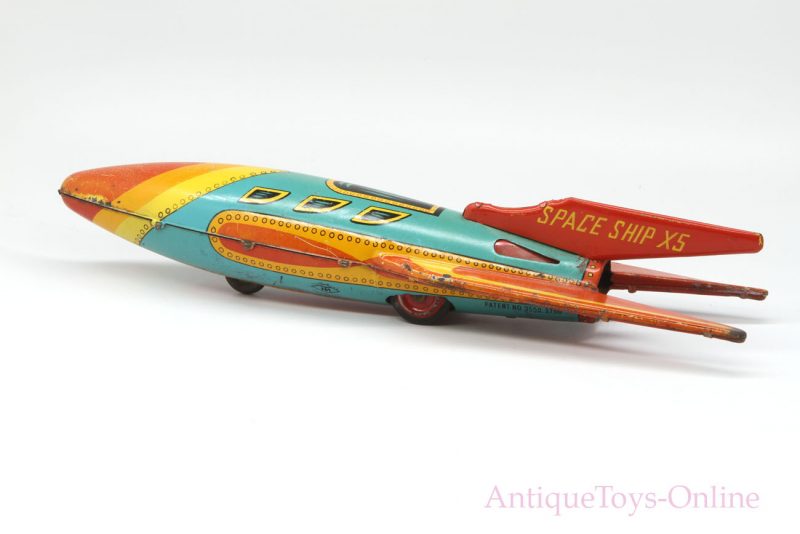 Vintage Masudaya Modern Toys (MT) Spaceship X-5 Japanese Tin Lithographed Rocket <FONT COLOR="ff000 ">*SOLD*</font> - Image 4