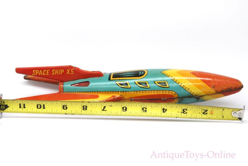 Vintage Masudaya Modern Toys (MT) Spaceship X-5 Japanese Tin Lithographed Rocket <FONT COLOR="ff000 ">*SOLD*</font>