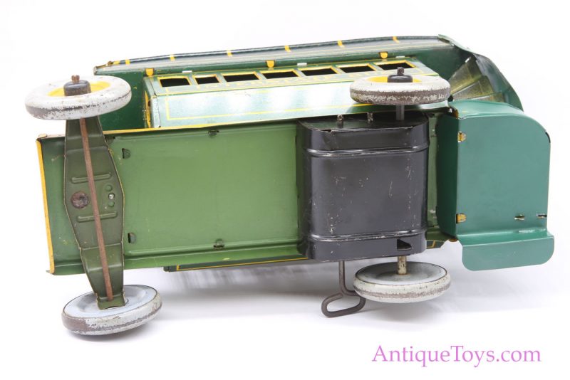 Vintage Strauss Green “Interstate Bus” #98 Tin Lithographed Windup Toy <FONT COLOR="ff000 ">*SOLD*</font> - Image 6