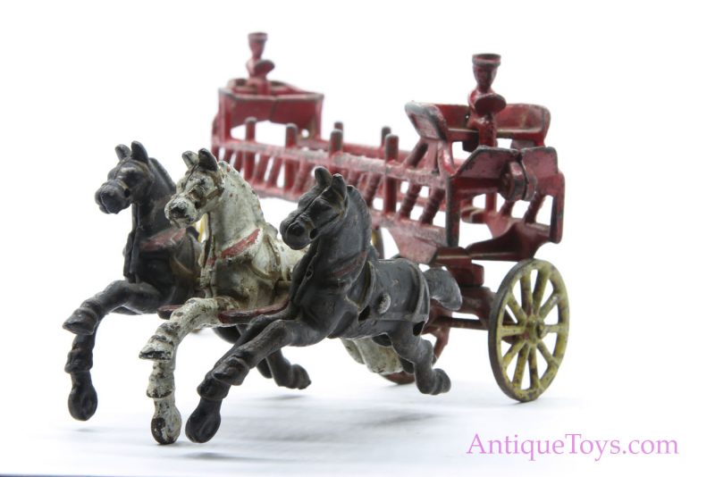 Hubley Cast Iron Fire Wagon and Three Horses for Sale <FONT COLOR="ff000 ">*SOLD*</font> - Image 10