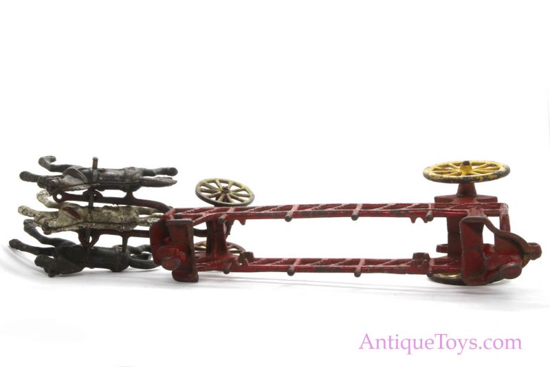Hubley Cast Iron Fire Wagon and Three Horses for Sale <FONT COLOR="ff000 ">*SOLD*</font> - Image 5