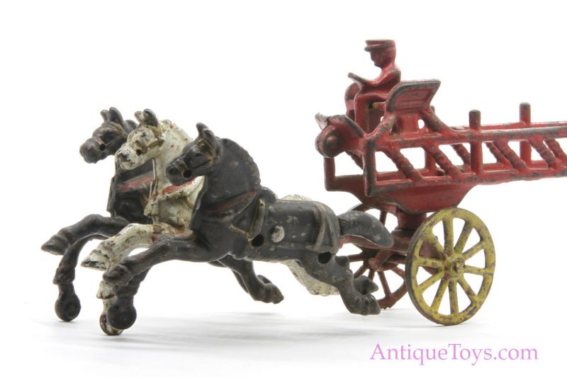 Hubley Cast Iron Fire Wagon and Three Horses for Sale <FONT COLOR="ff000 ">*SOLD*</font> - Image 3