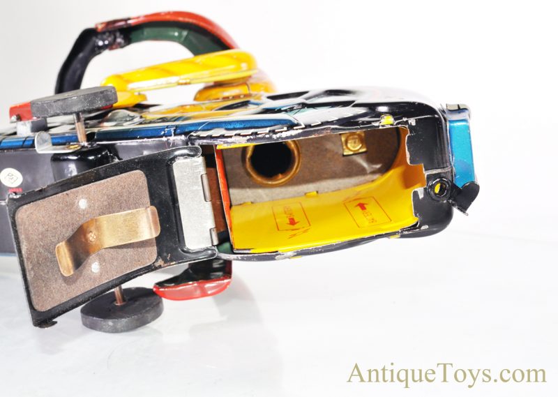 Masudaya Modern Toys (MT) Battery Operated Japanese Tin Lithographed "Atom" Motorcycle w/ Driver *SOLD* - Image 8
