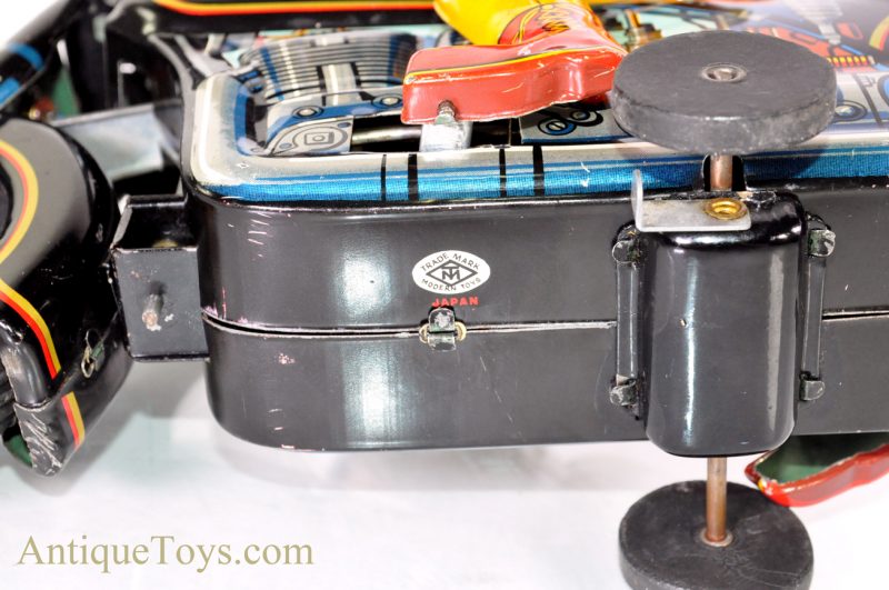 Masudaya Modern Toys (MT) Battery Operated Japanese Tin Lithographed "Atom" Motorcycle w/ Driver *SOLD* - Image 7